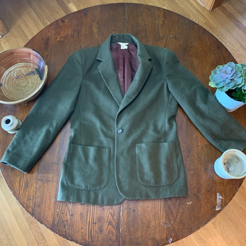 j crew olive green vintage blazer